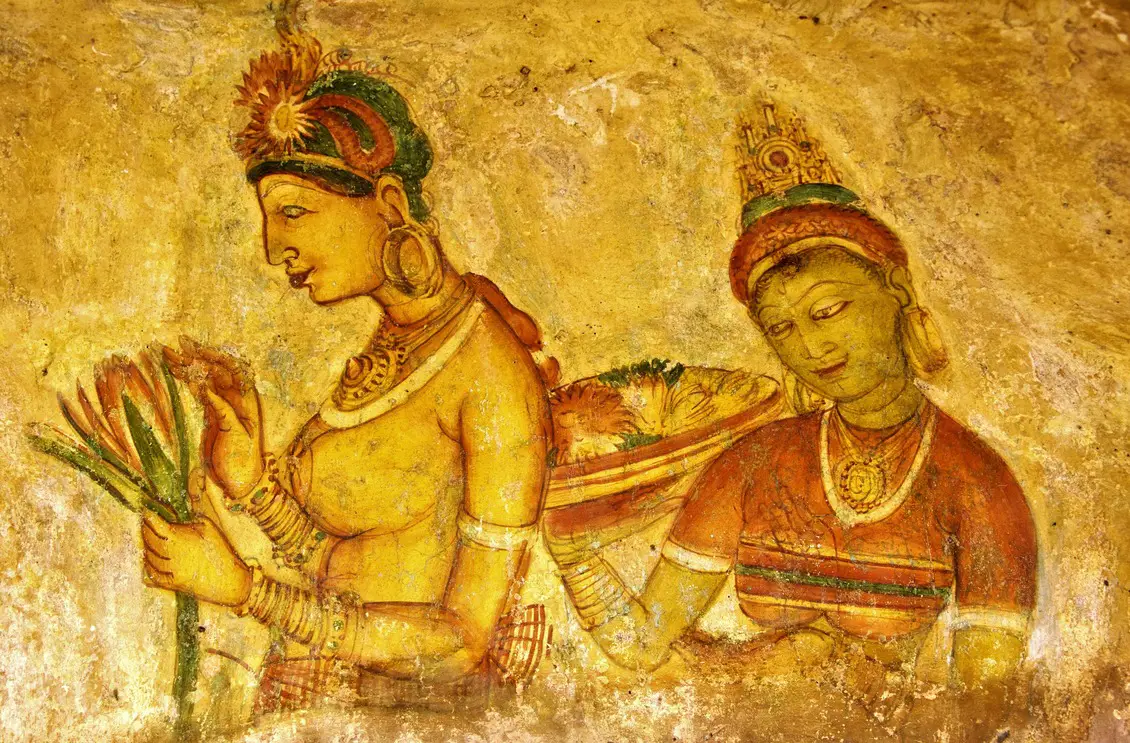 5th Century Sigiriya Rock Cave Wall Painting