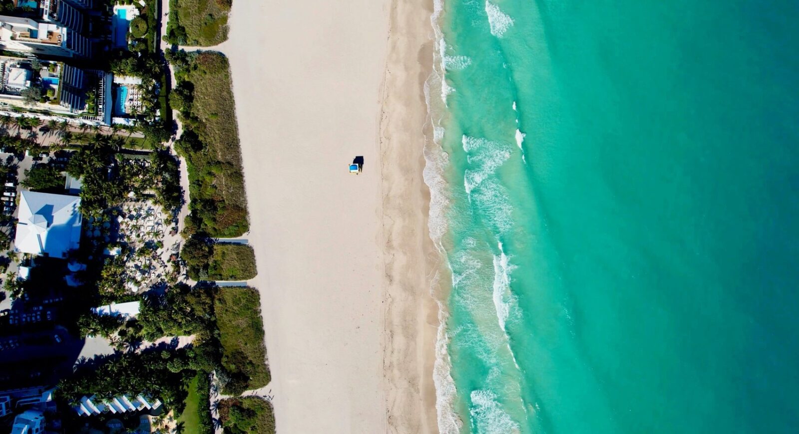 Aerial View of Beach in Miami, Florida