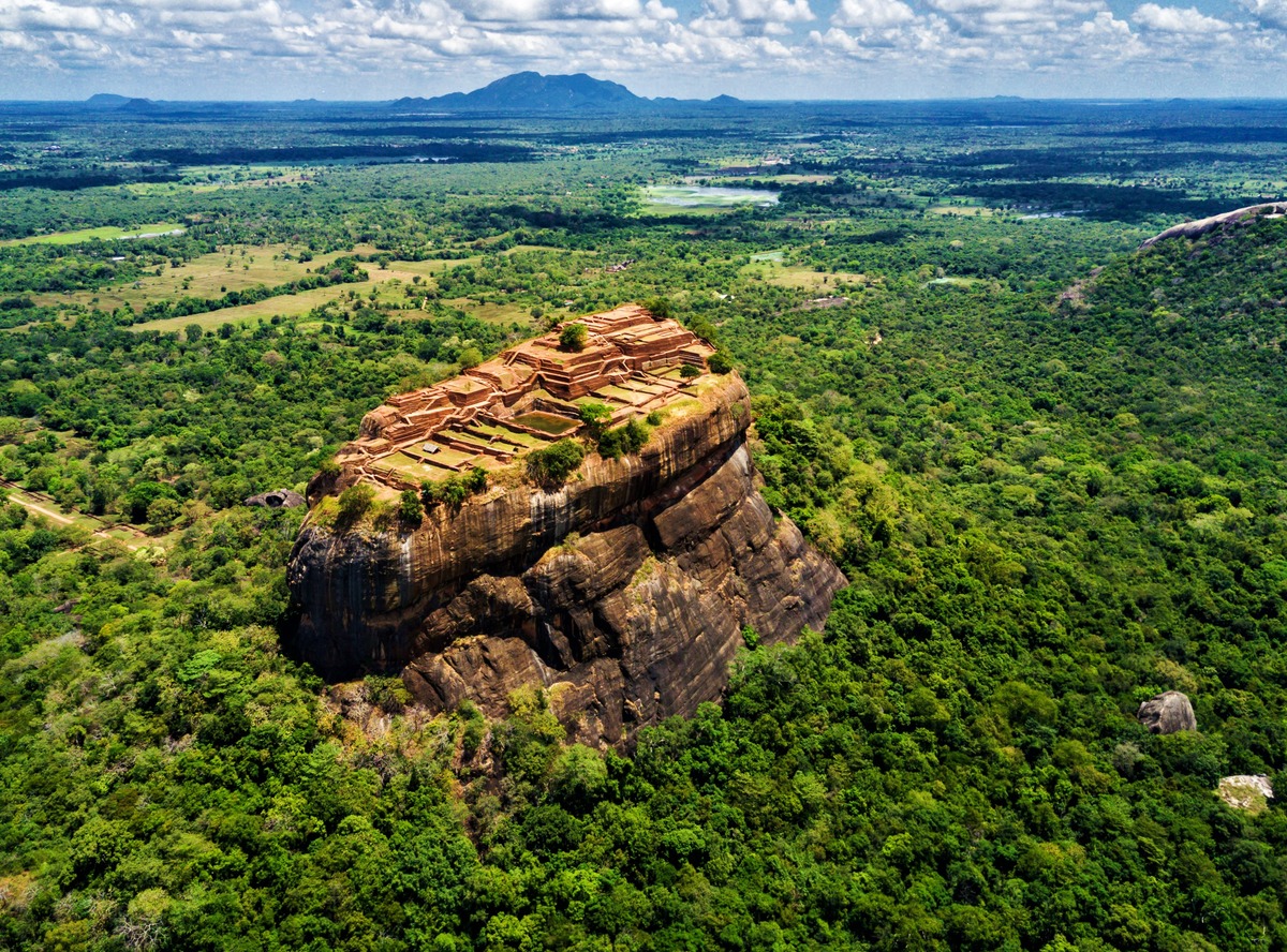 Aerial View of Lion Rock, Sri Lanka