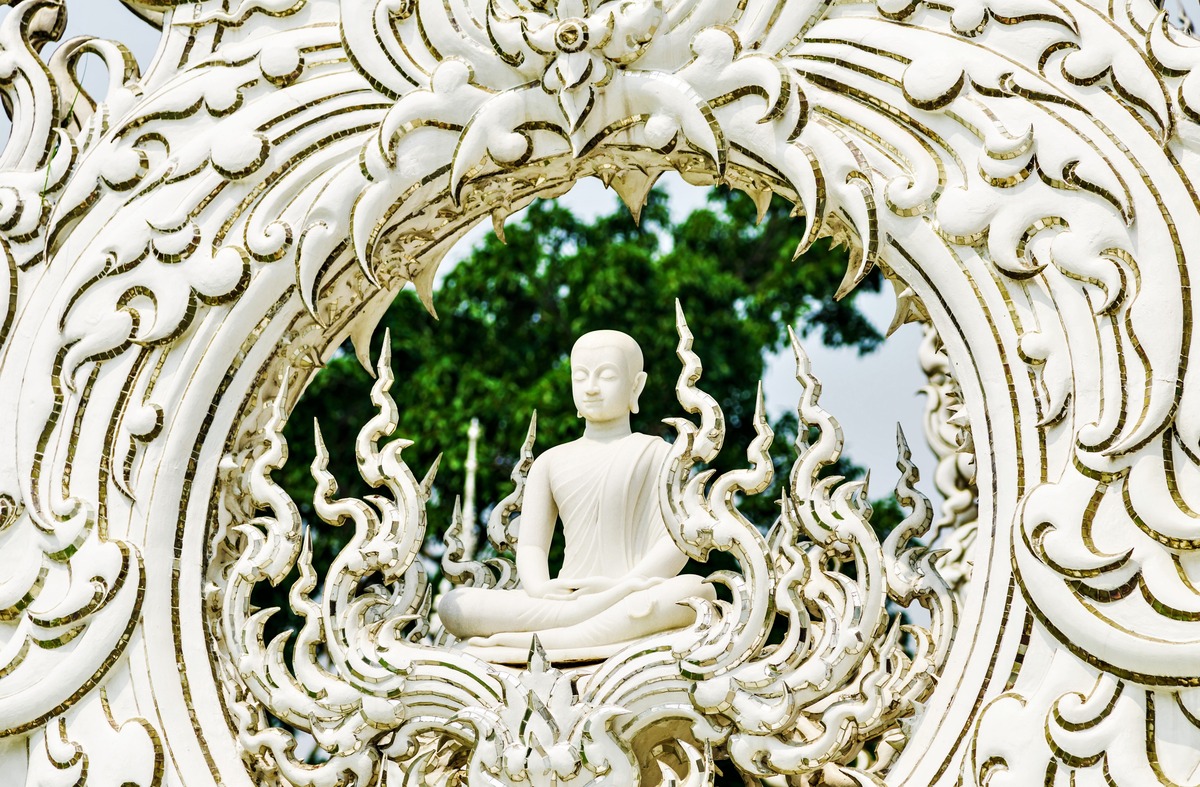 The Sculpture of Buddha at Wat Rong Khun Temple